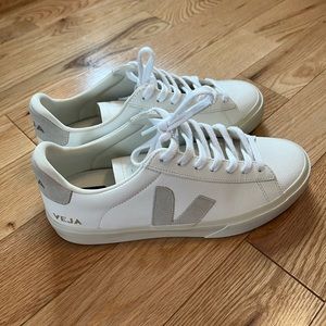 White & Tan Veja Sneakers